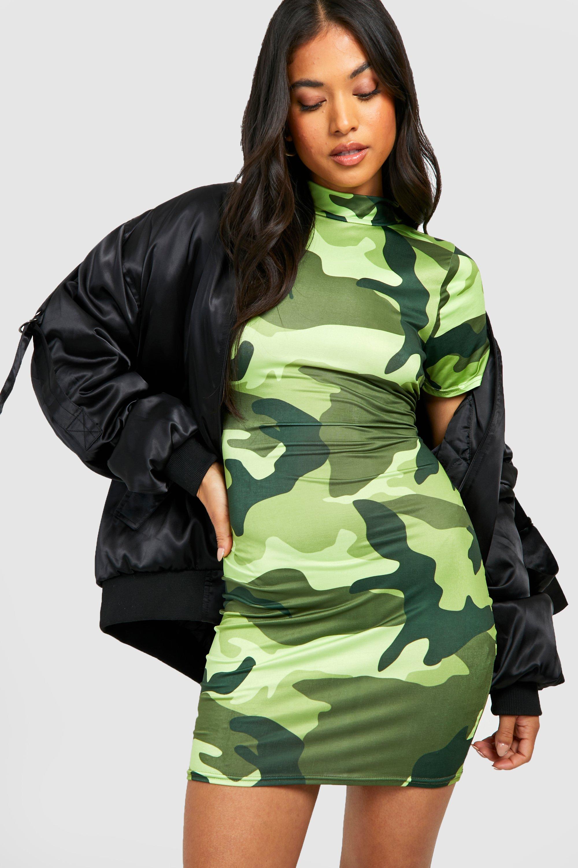 Boohoo camo clearance dress