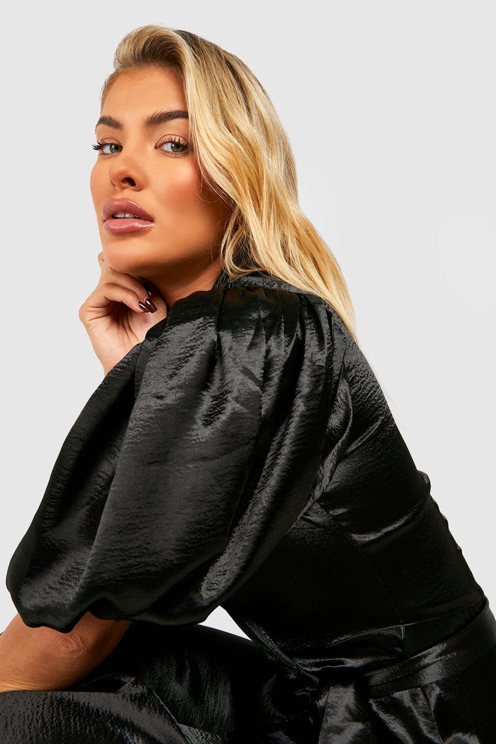 Missguided satin wrap top clearance