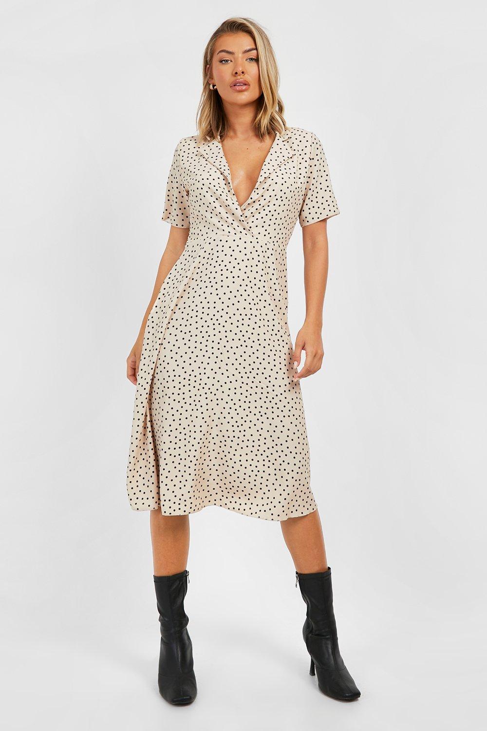 Polka dot dress boohoo best sale