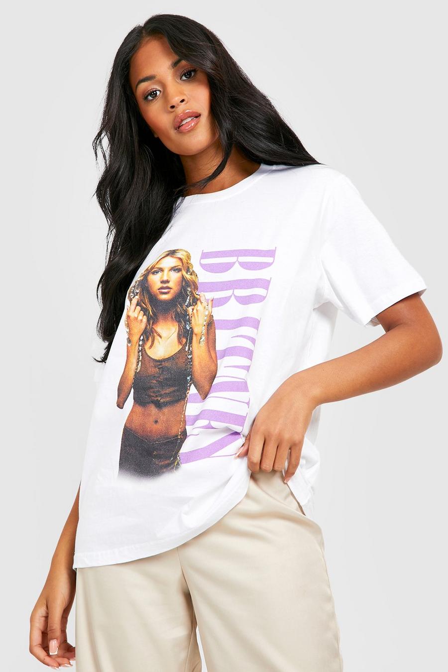 White Tall Britney Licence T-shirt image number 1