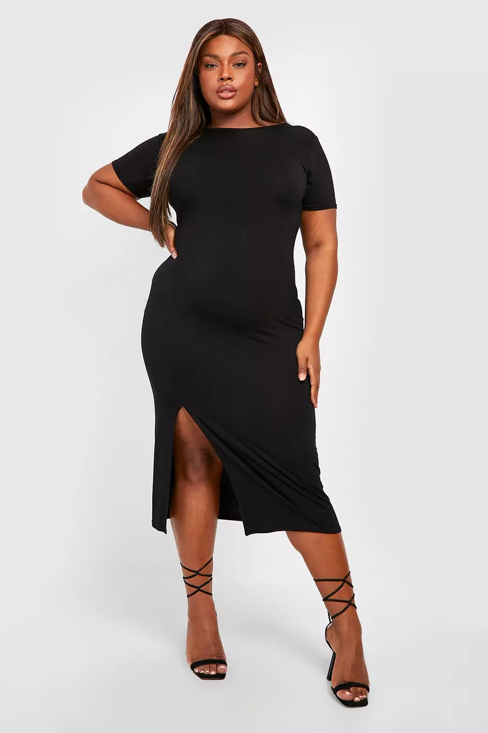 Plus size 2025 split leg dress