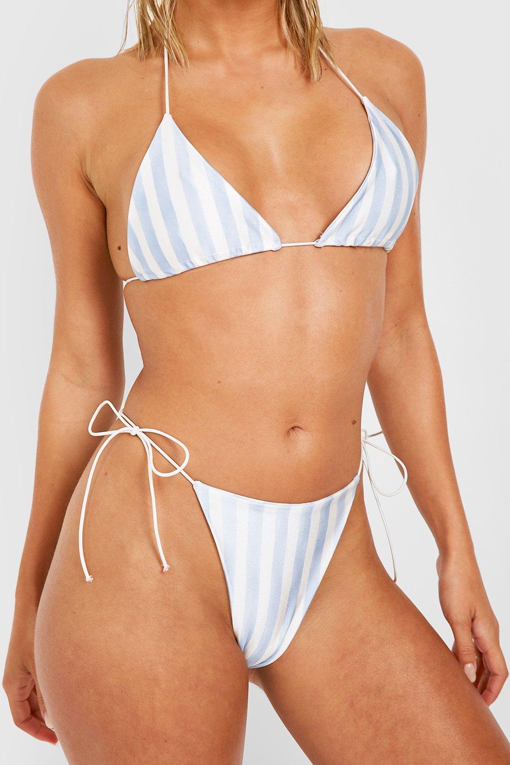 boohoo Womens Triangle Bikini Set - White 4