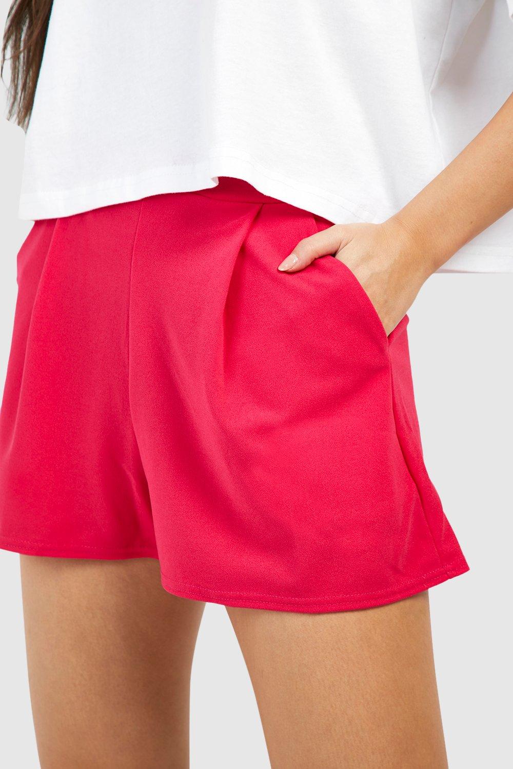 Boohoo red shorts cheap