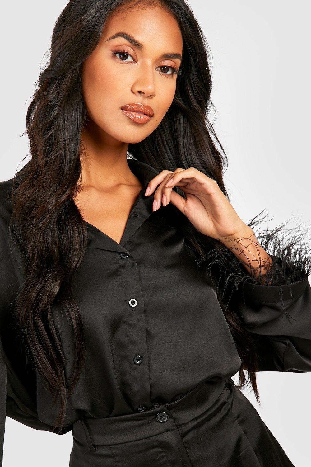 Boohoo store satin blouse