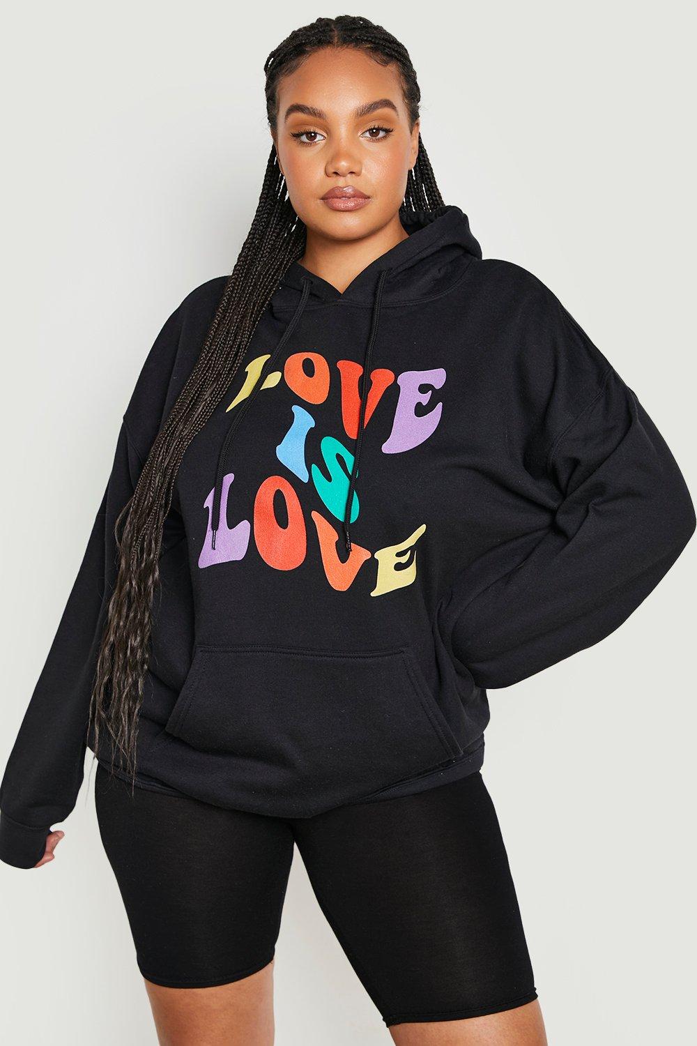 Plus Love Is Love Hoodie boohoo DE