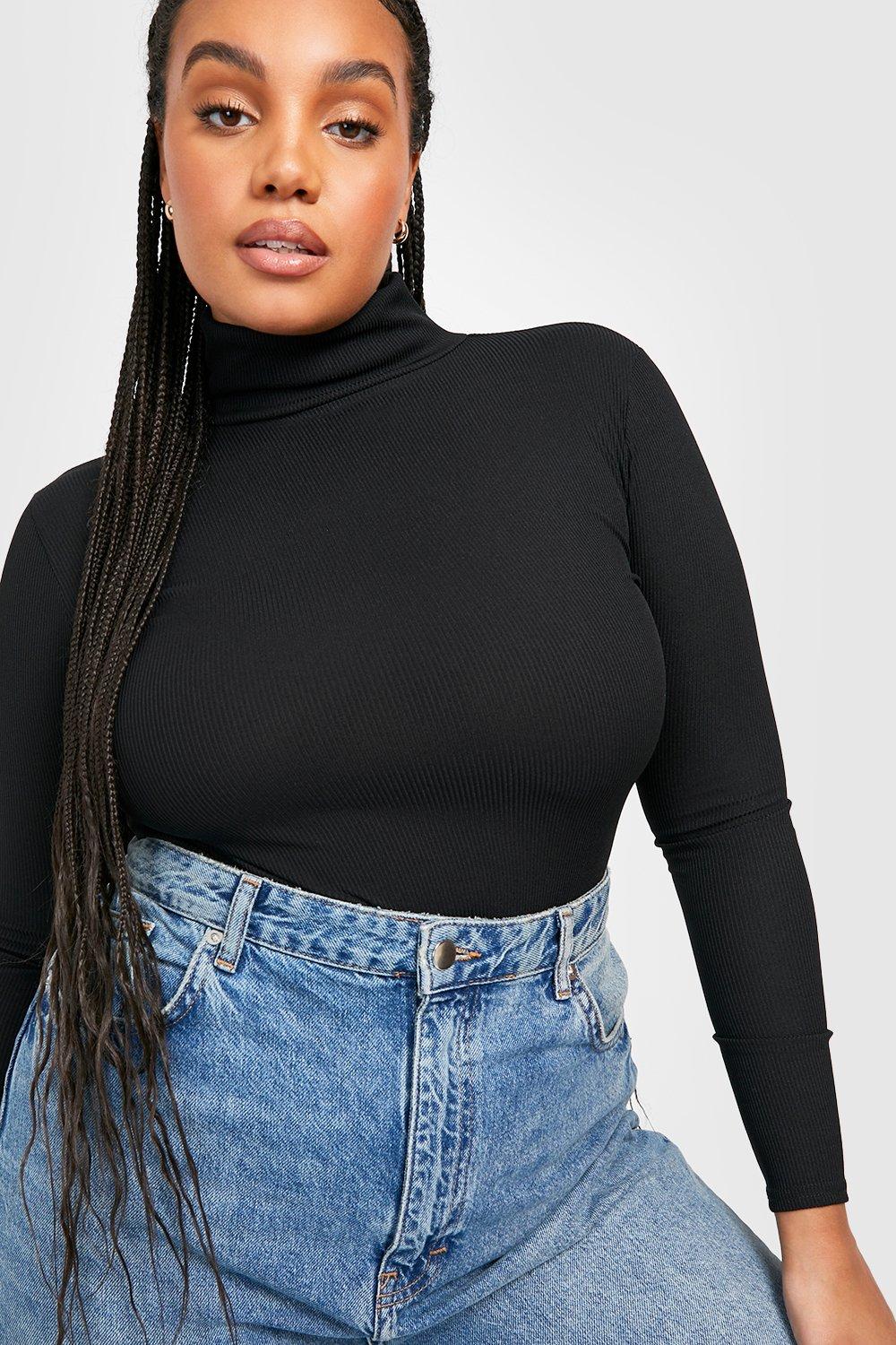 Plus Rib Turtleneck Bodysuit