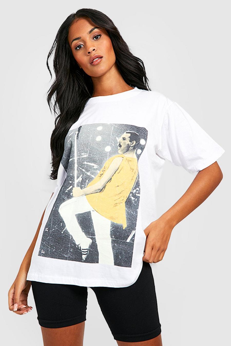 White Tall Freddie Mercury Licence T-shirt image number 1