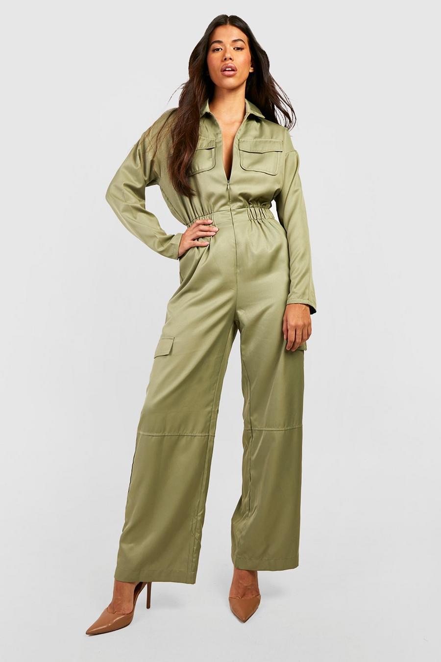 Khaki Light Weight Cotton Twill Boiler Suit image number 1