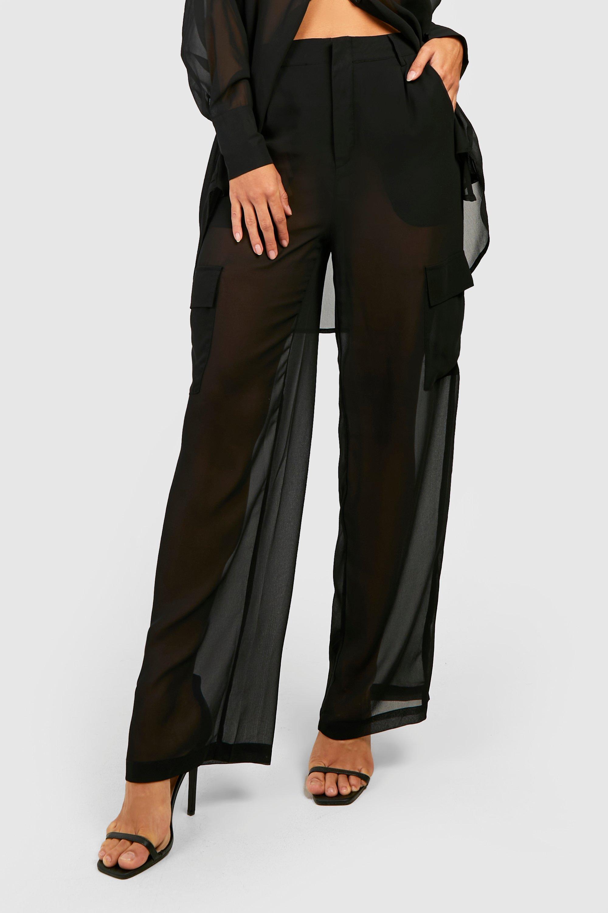 Black store chiffon pants