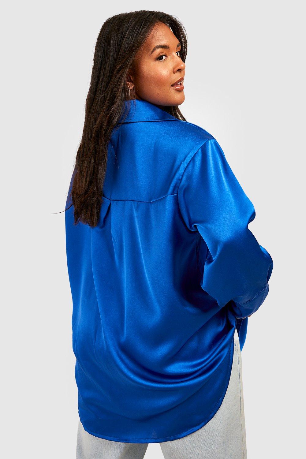 Satin store oversized blouse