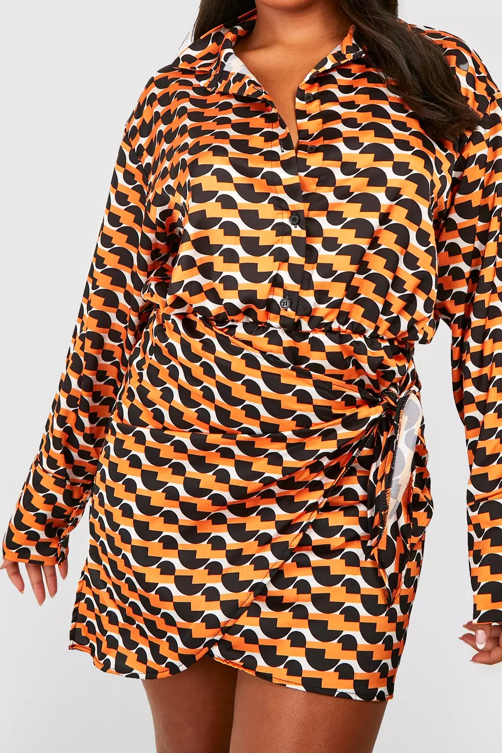 Boohoo geo shop print shirt dress