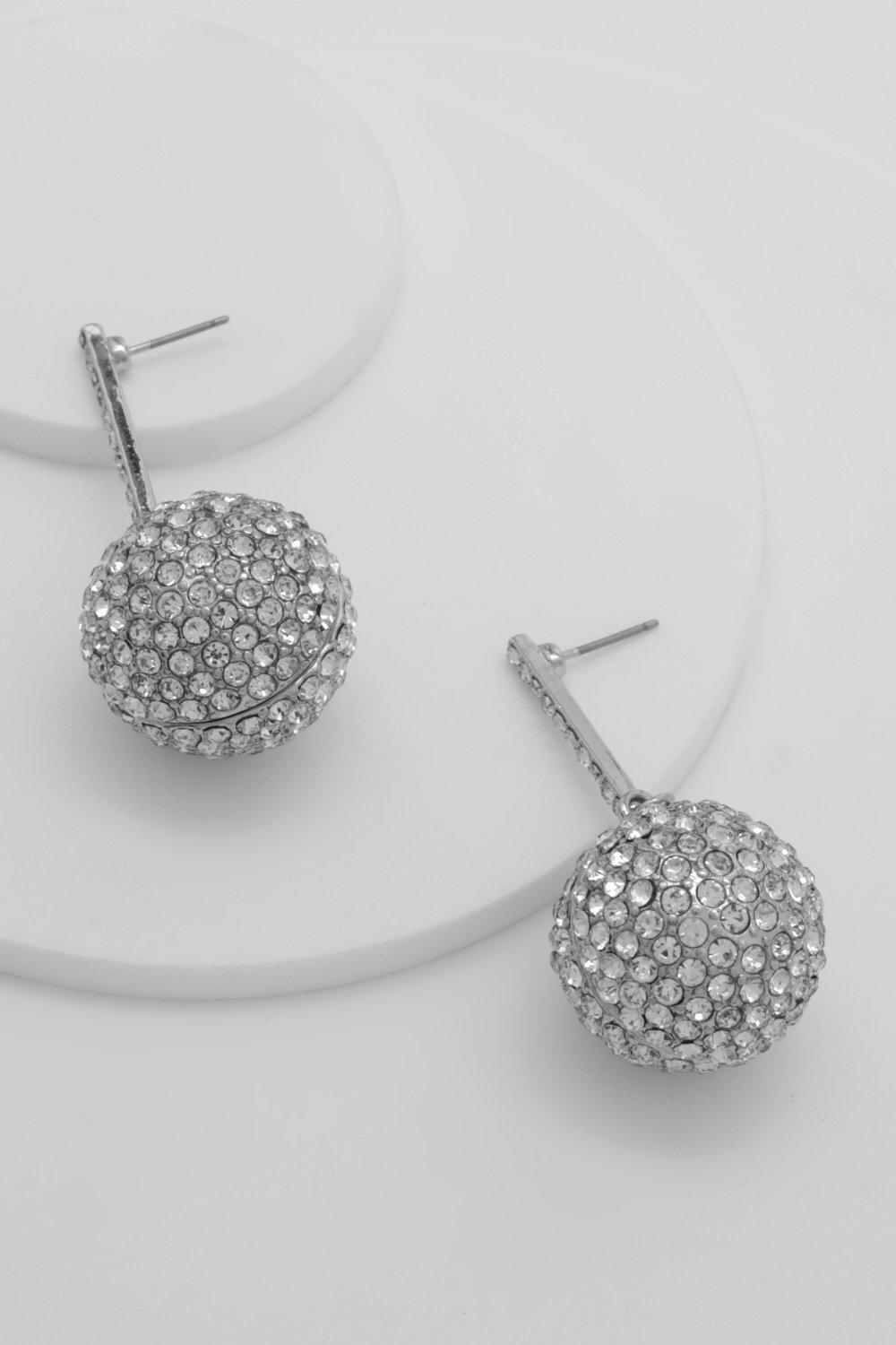 Pave deals crystal earrings