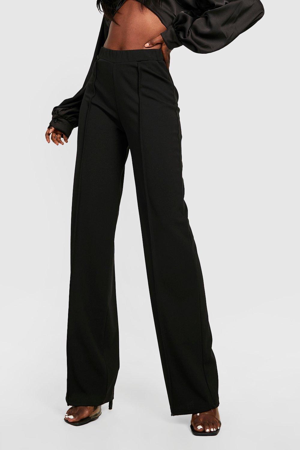 High Waisted Pin Tuck Wide Full Length Pants