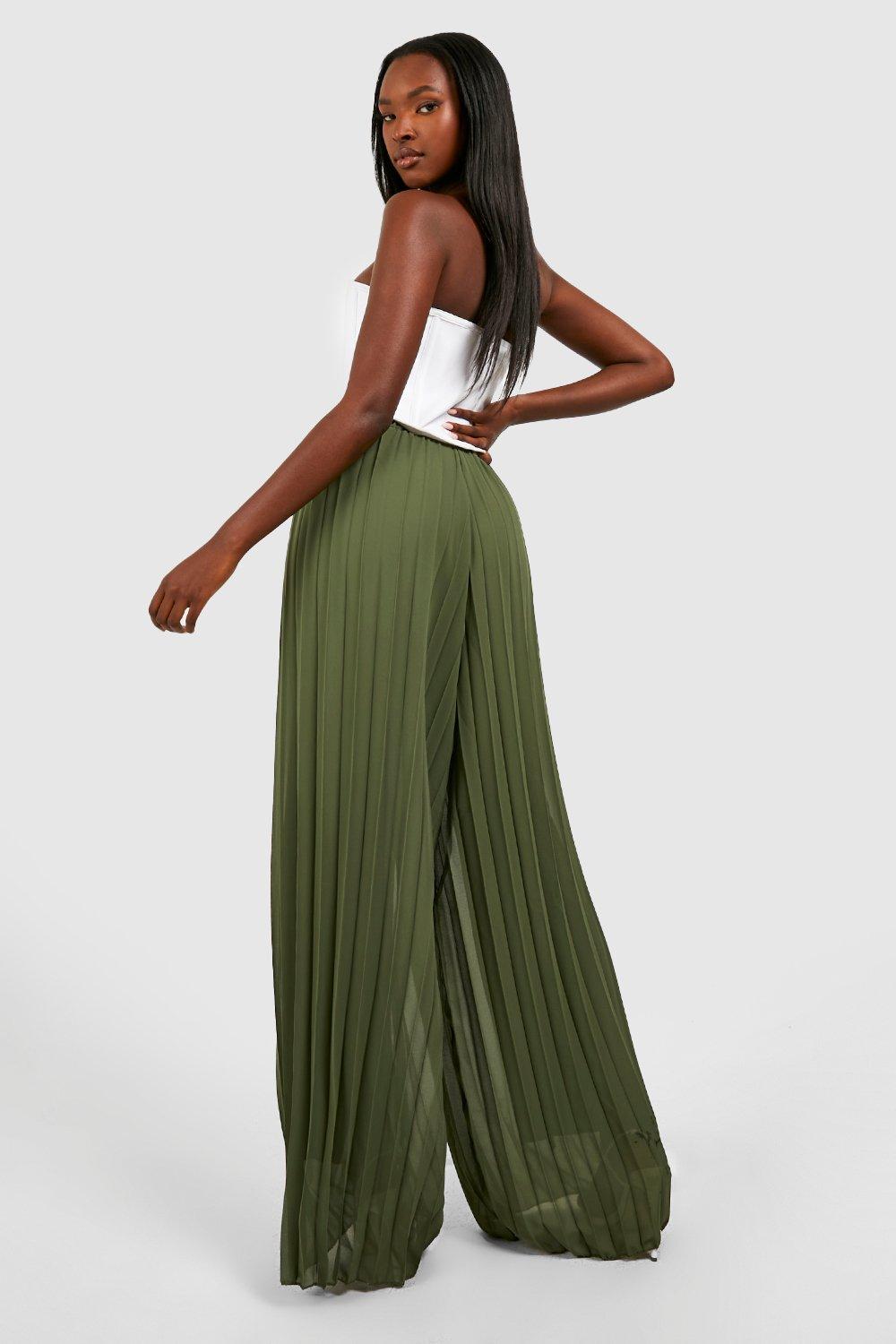 Chiffon Palazzo Pants Plus Size  Chiffon Pleated Pants Wide Leg