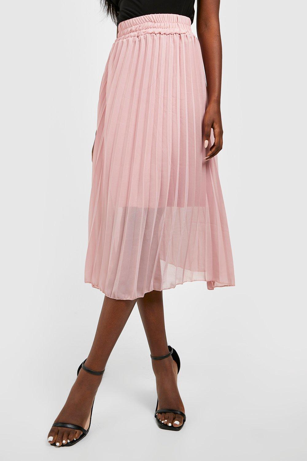 Pleated midi clearance skirt blush