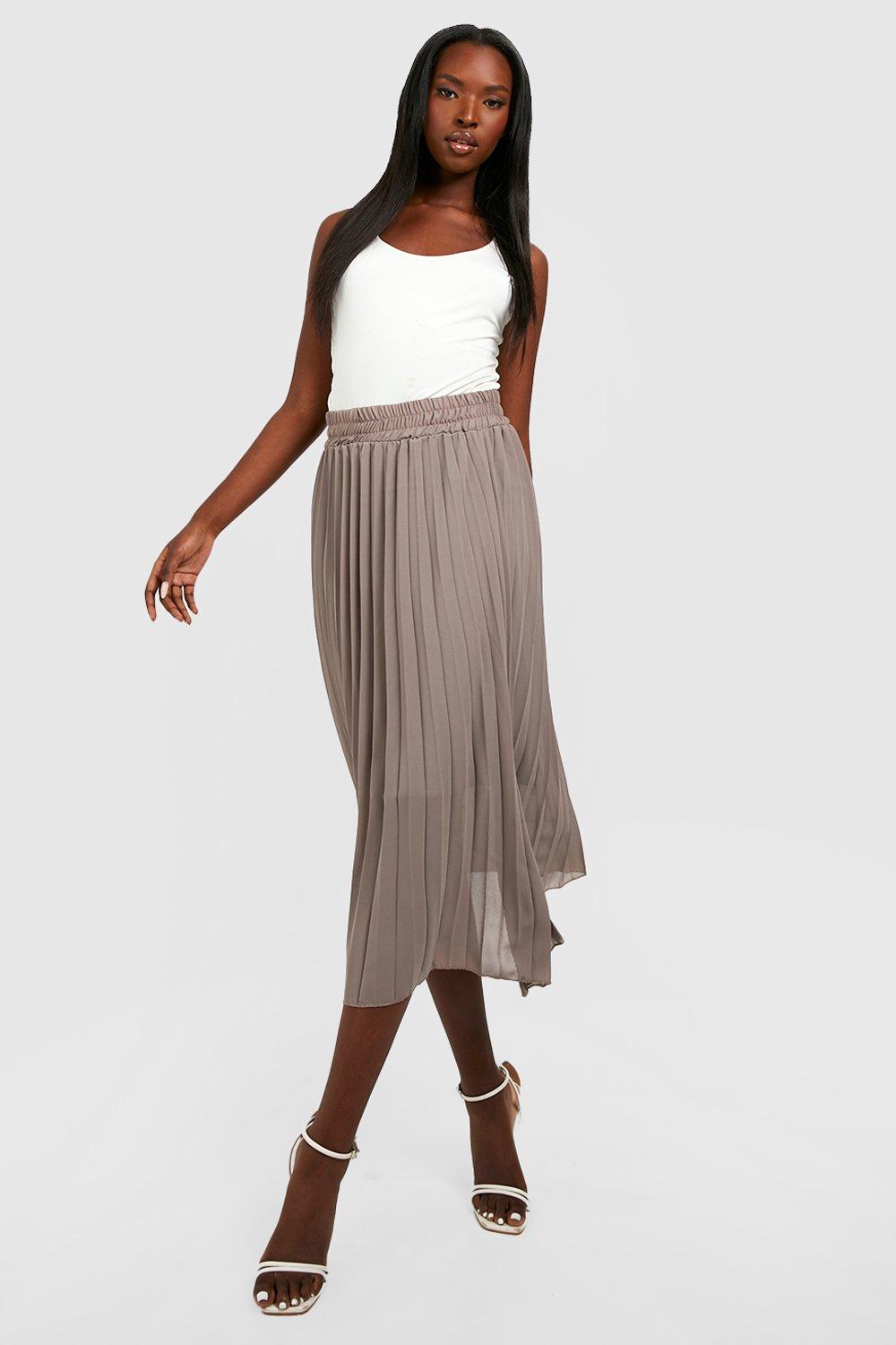 Pleated midi 2025 skirt boohoo