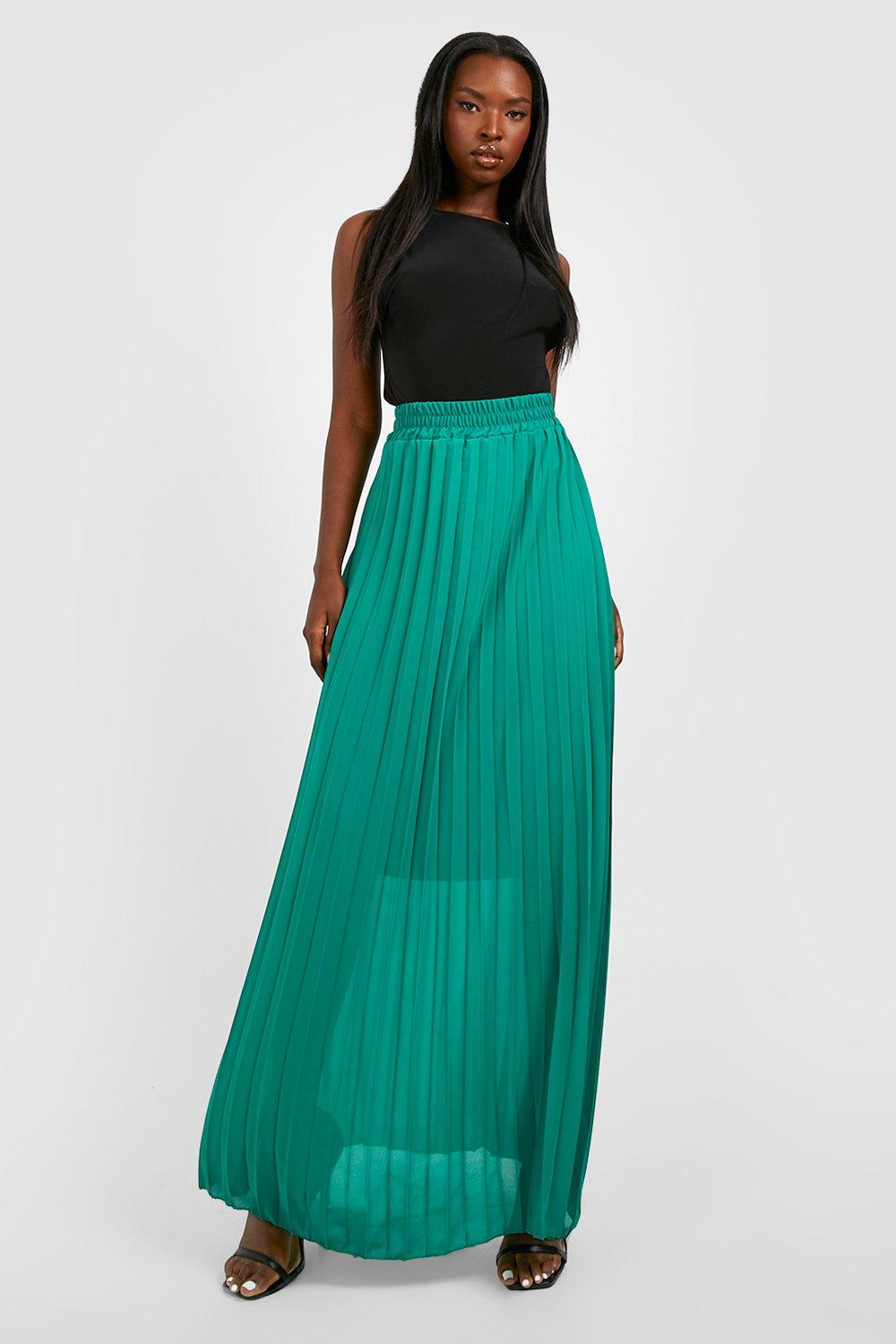 Chiffon red hotsell pleated maxi skirt