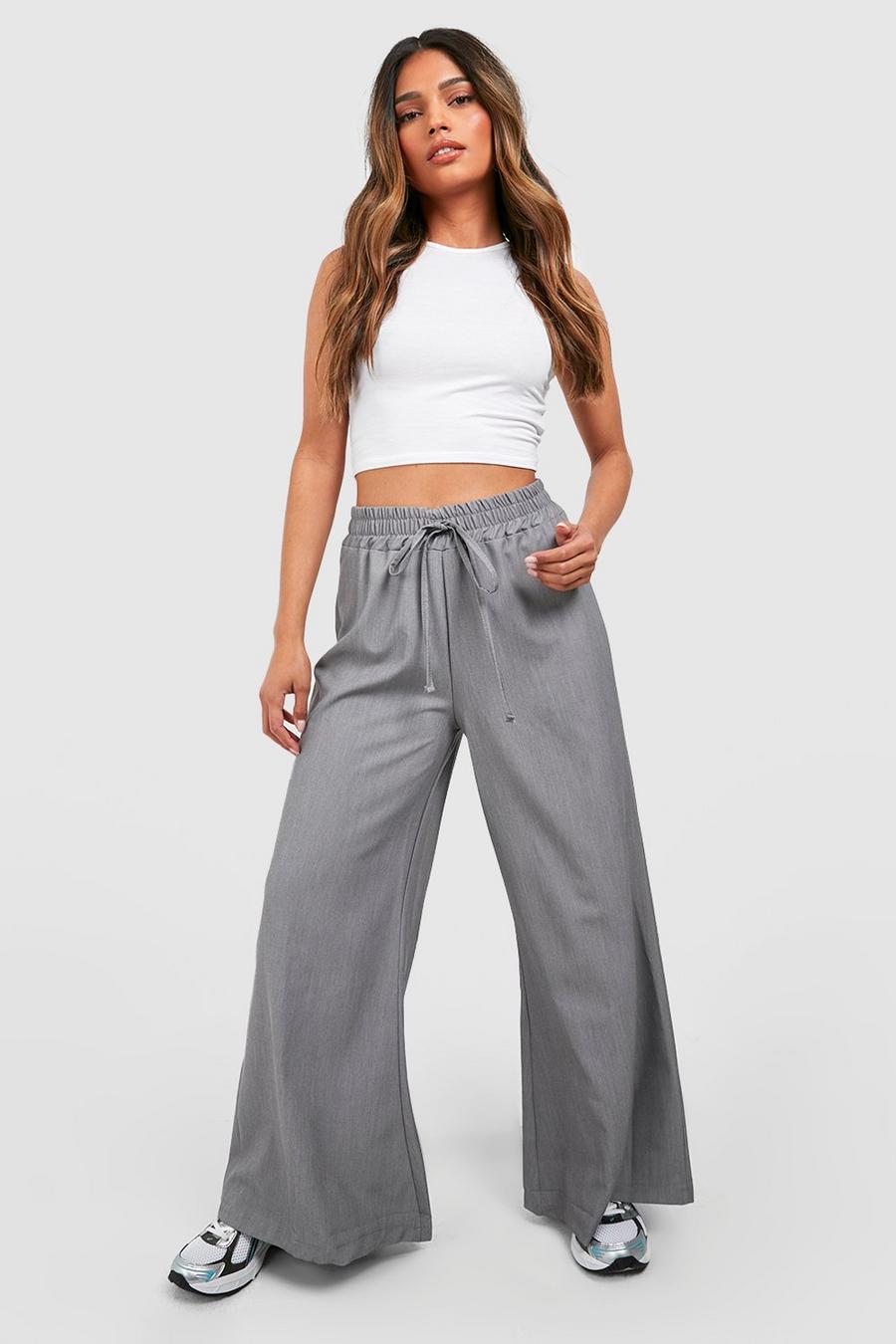 Grey Relaxed Fit Woven Full Length Track Pants image number 1