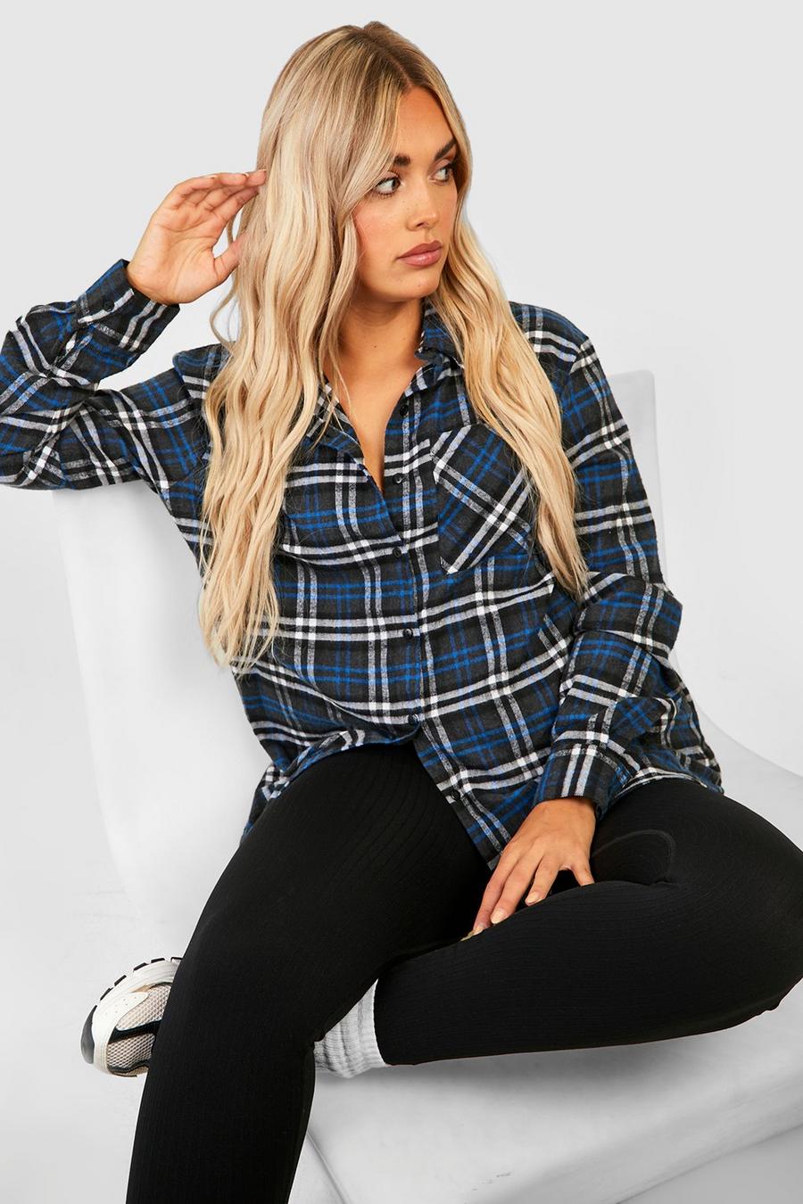 Plus Oversized Flannel Shirt image number 1