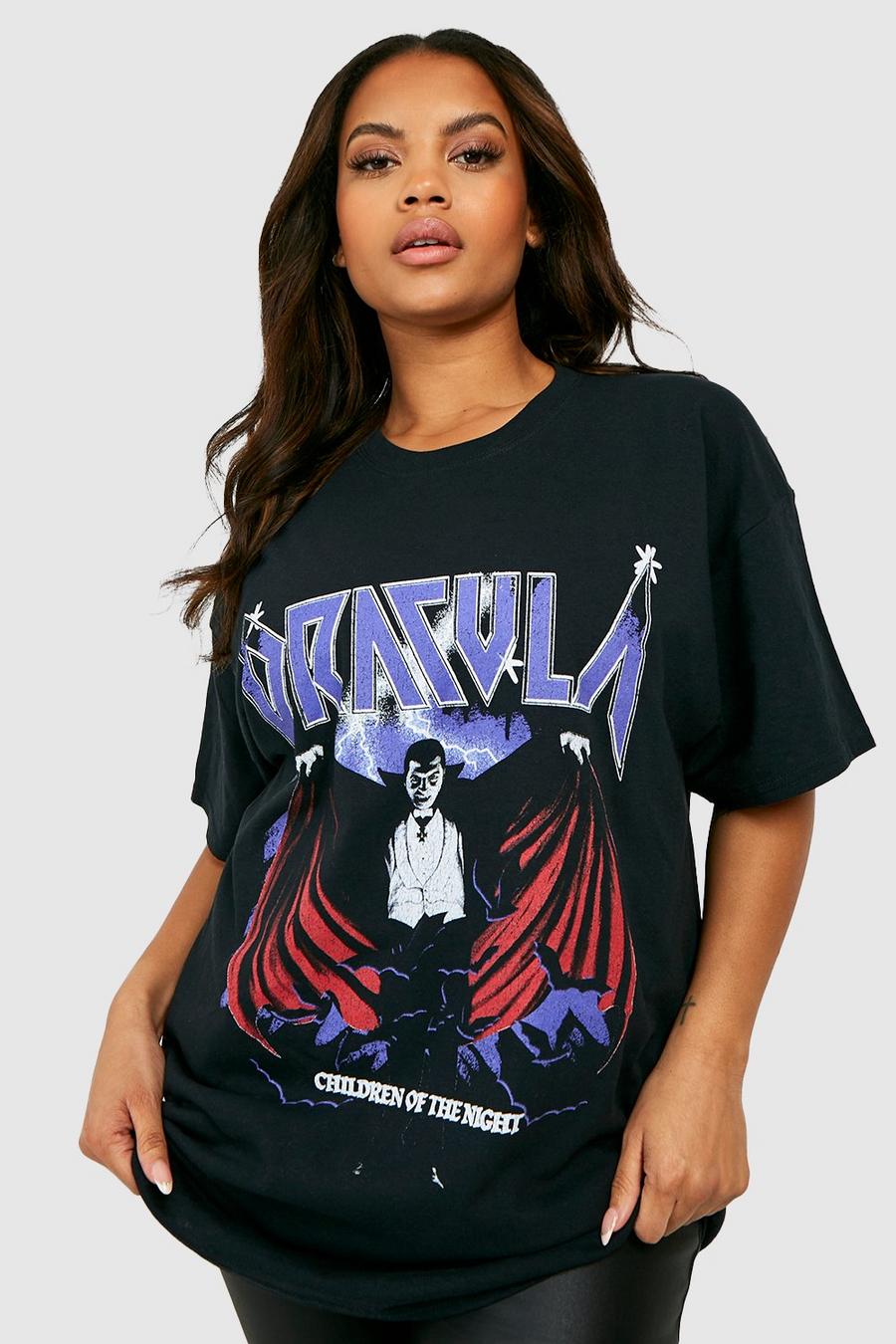Grande taille - T-shirt à imprimé Dracula, Black image number 1