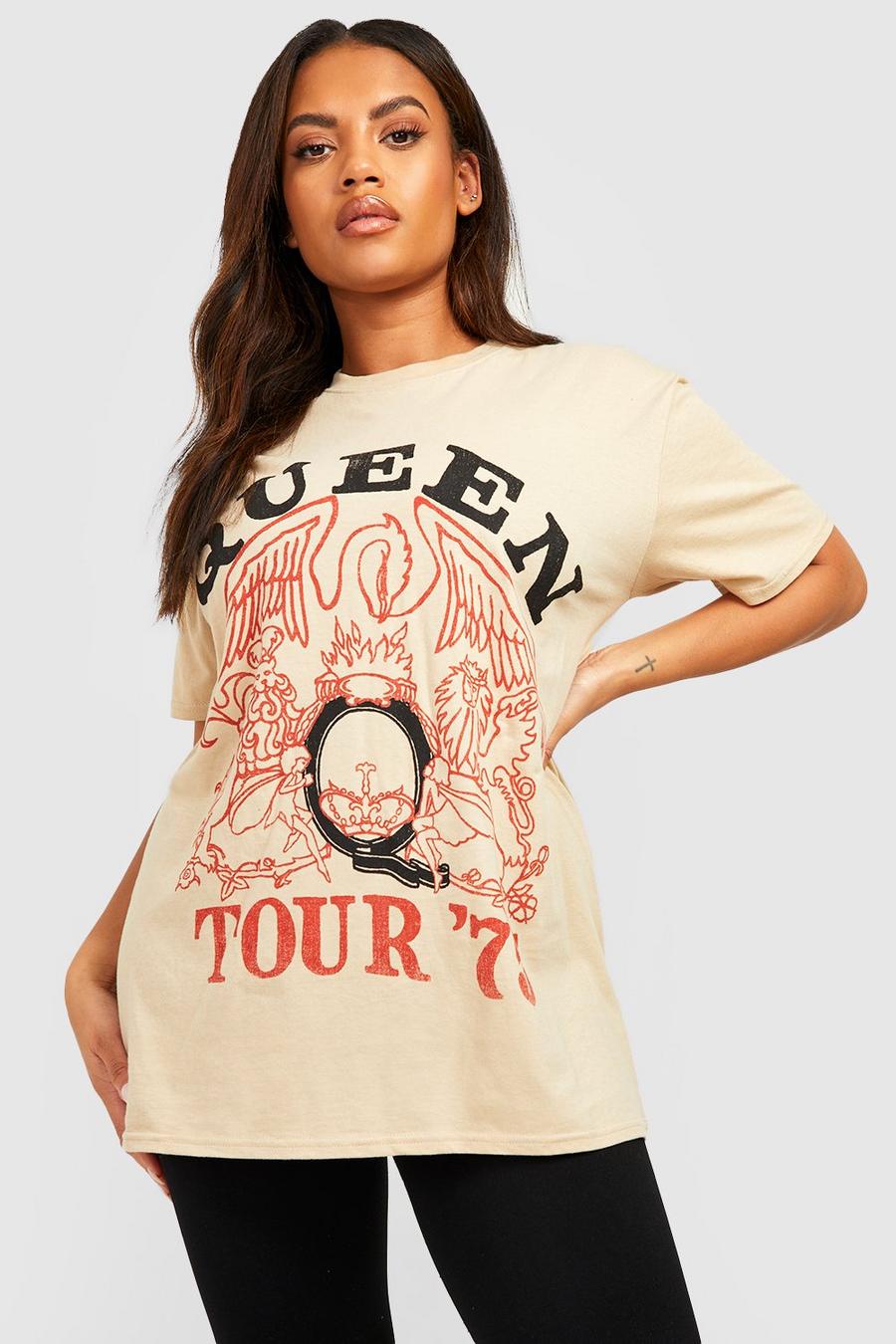 Grande taille - T-shirt à imprimé Queen, Stone image number 1