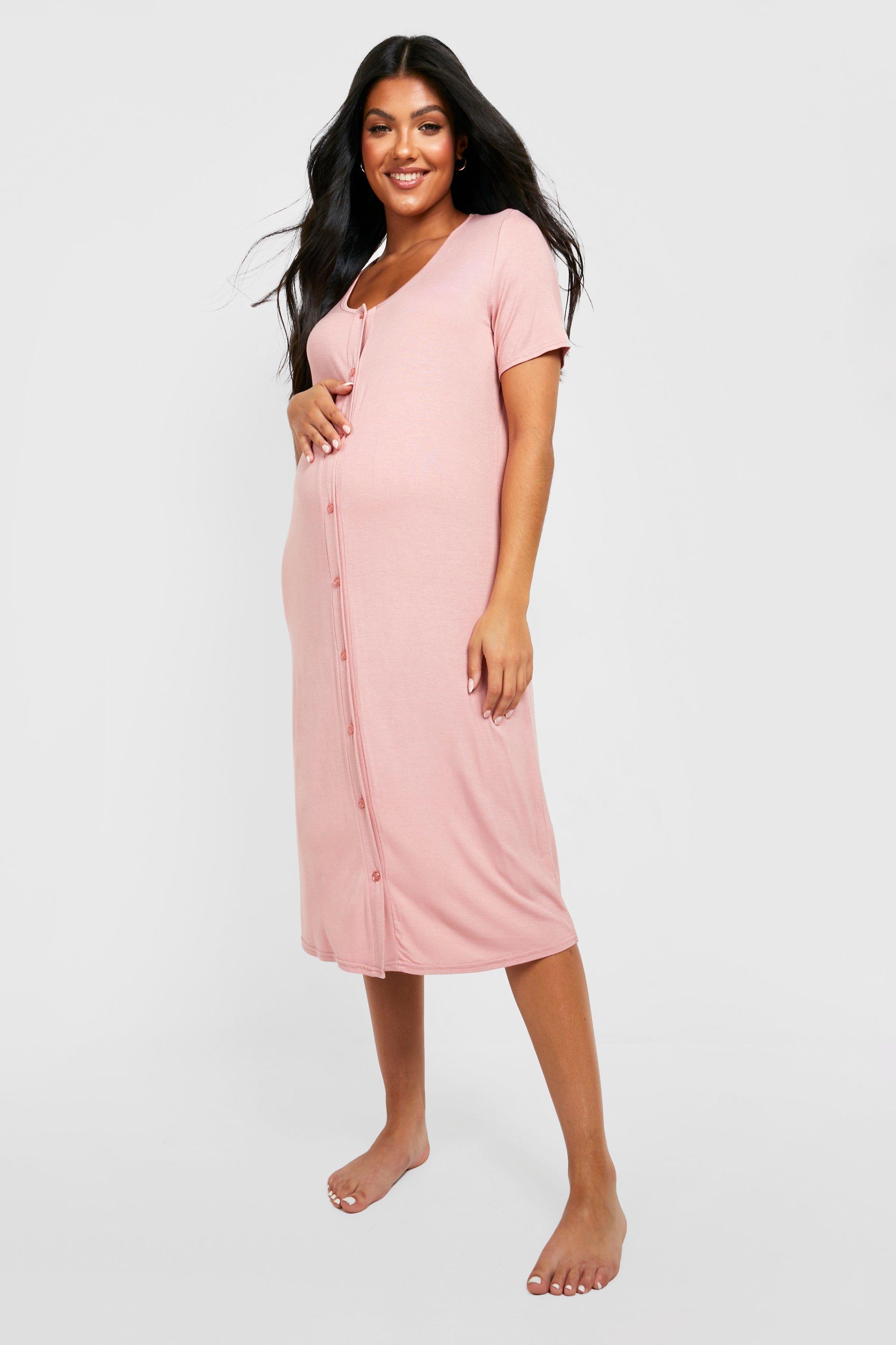 Women's Maternity Midi Button Front Nightie