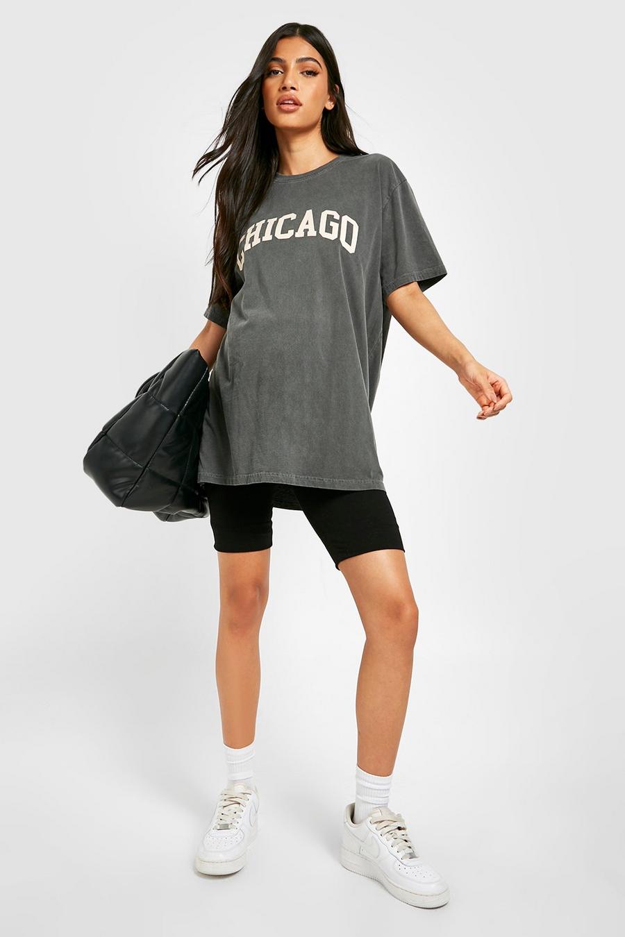 Umstandsmode Oversize T-Shirt mit Chicago-Print, Black image number 1