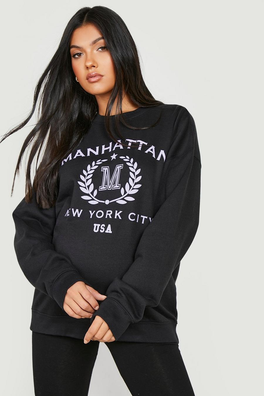 Umstandsmode Oversize Sweatshirt mit Manhattan-Print, Black image number 1