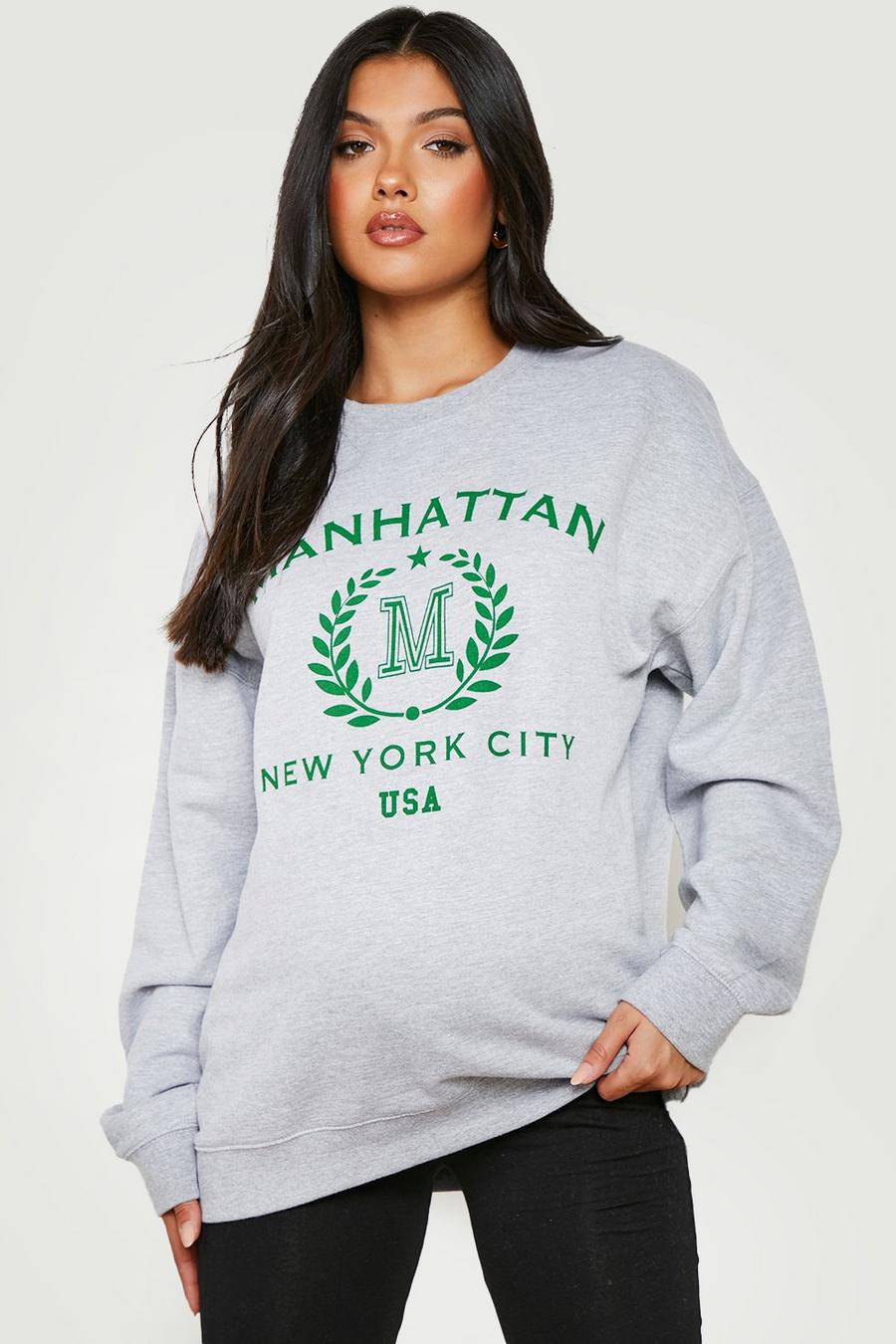 Grey marl Maternity Manhattan Oversized Sweatshirt image number 1