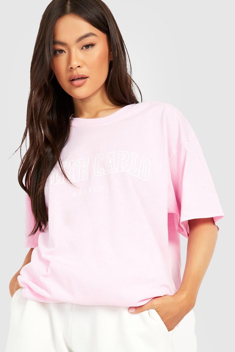 T-shirt oversize à imprimé Monte-Carlo, Light pink image number 1