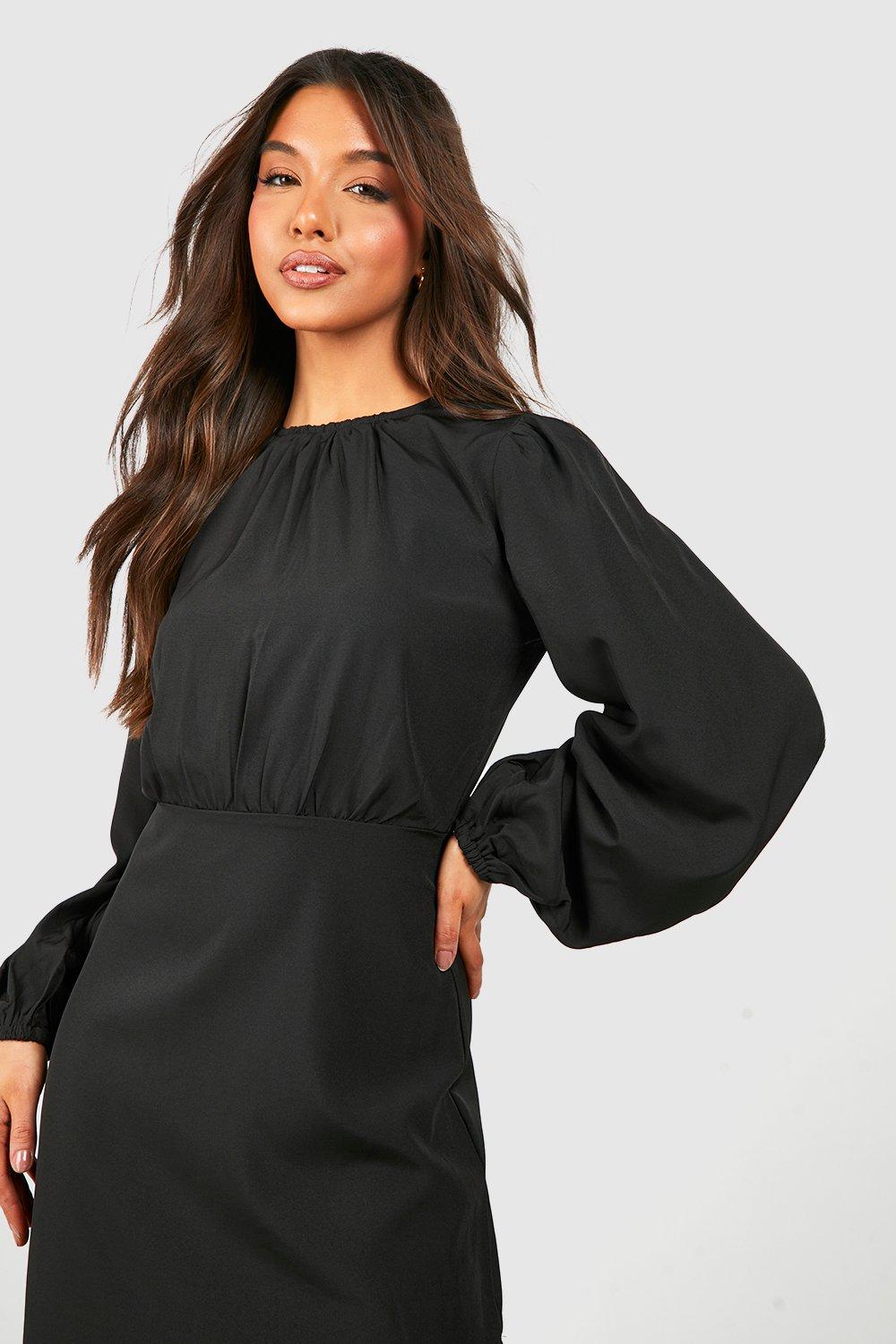 Black Long Sleeve Dresses, Black Long Sleeve Midis