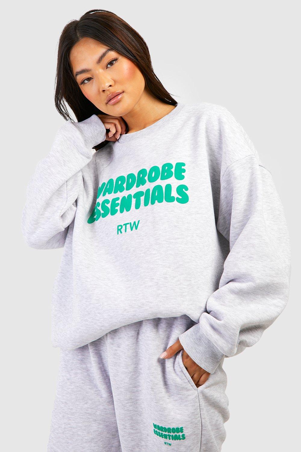 Wardrobe Essentials Slogan Sweater Tracksuit