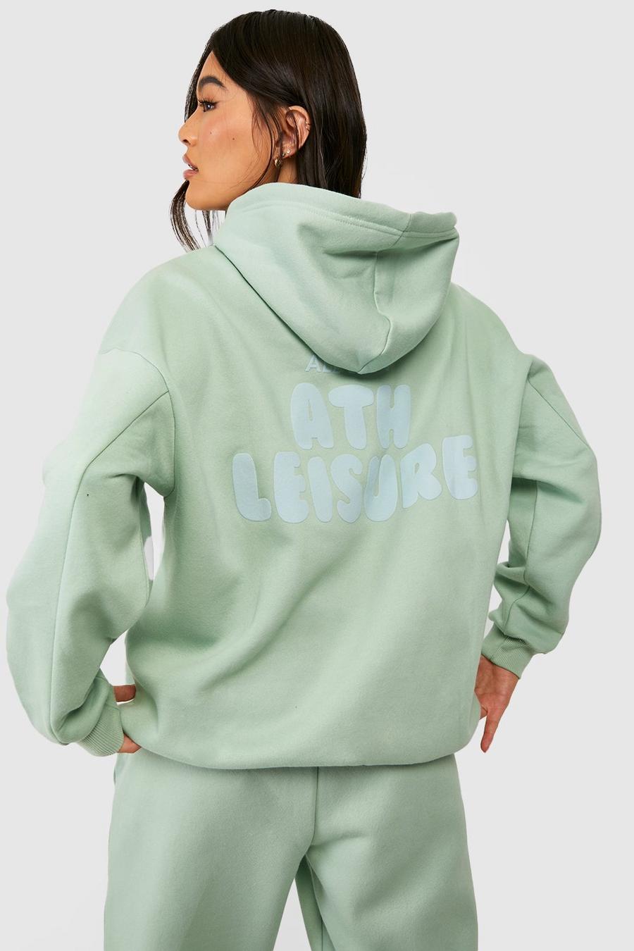 Sage green Puff Print Hooded Tracksuit image number 1