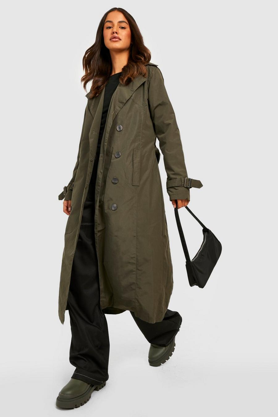 Khaki caqui Belted Trench Coat image number 1