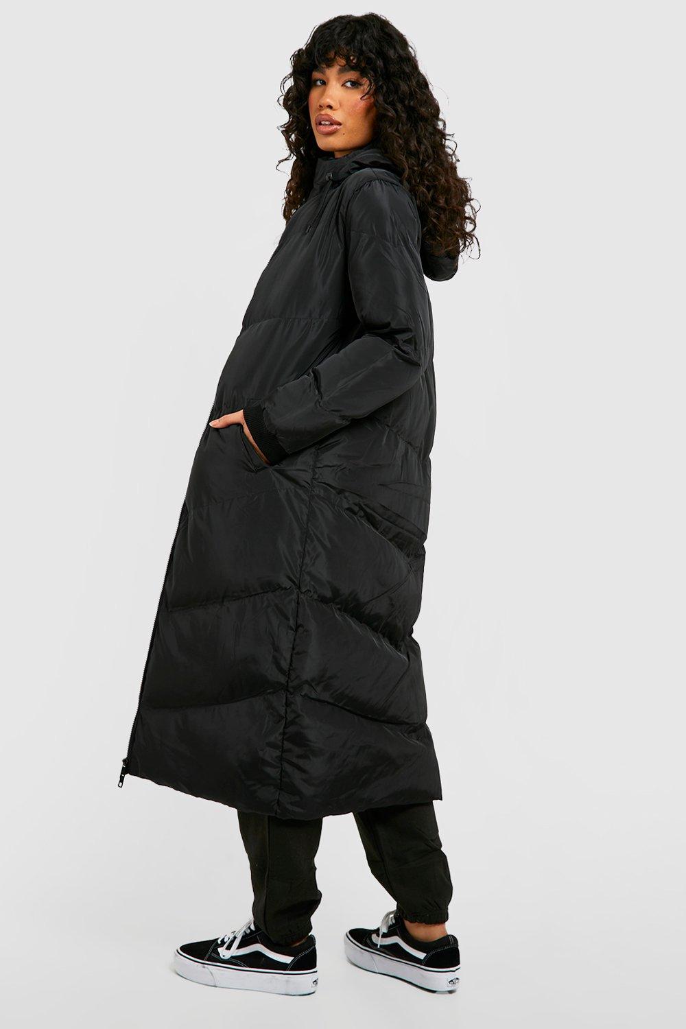 Hooded Longline Puffer Jacket boohoo