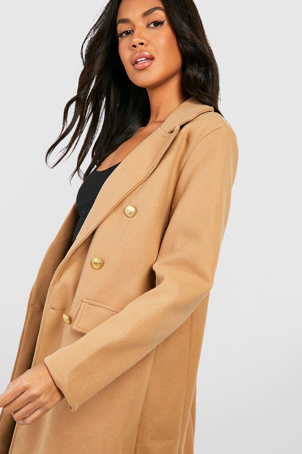 Boohoo double breasted coat sale