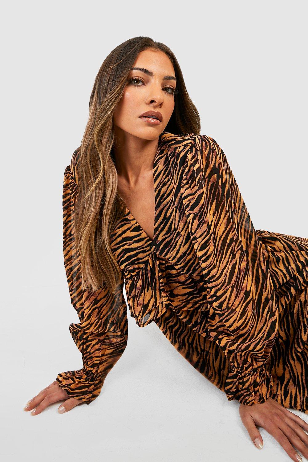 Boohoo animal outlet print dress