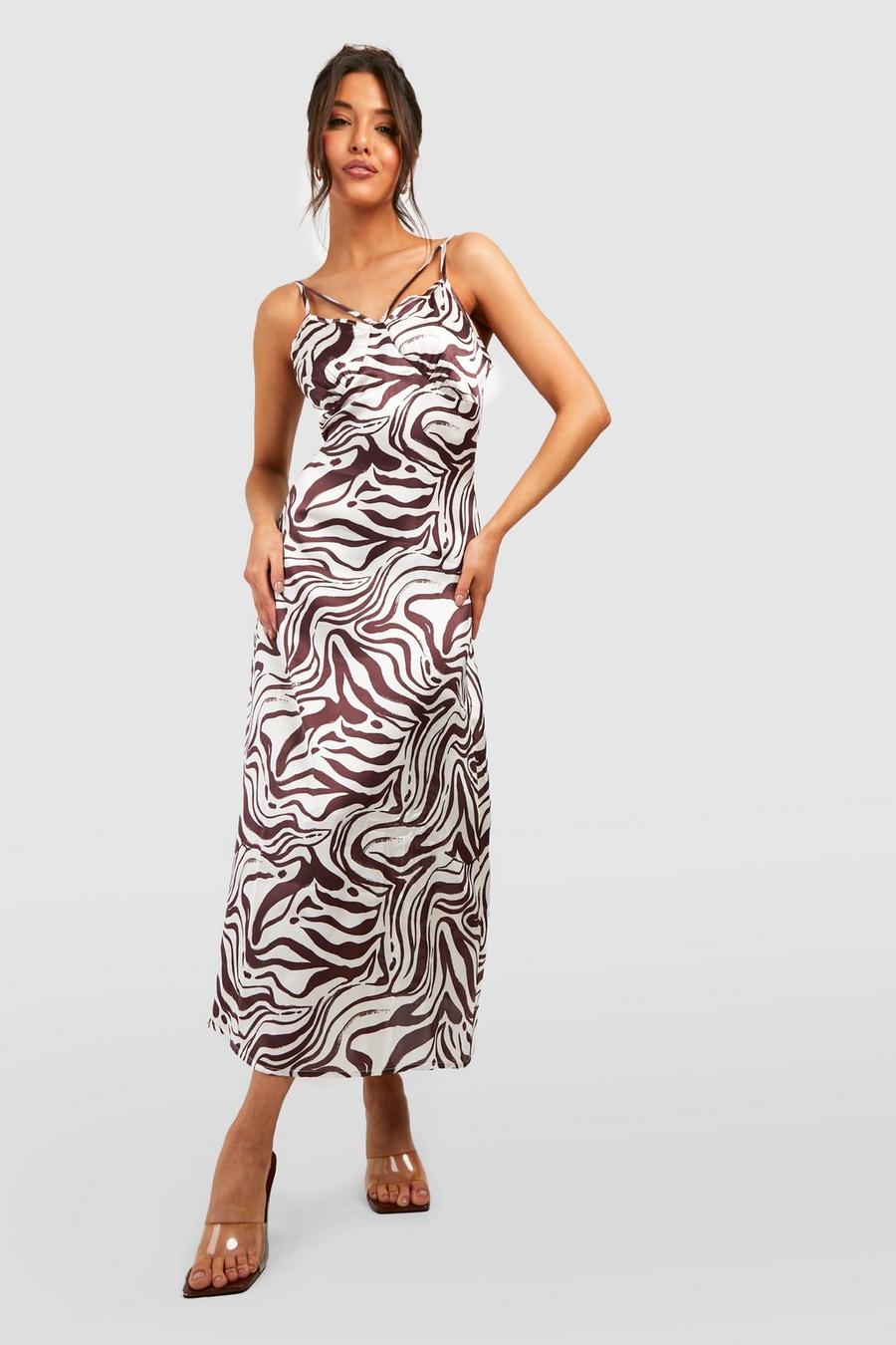 Multi Zebra Print Slip Dress