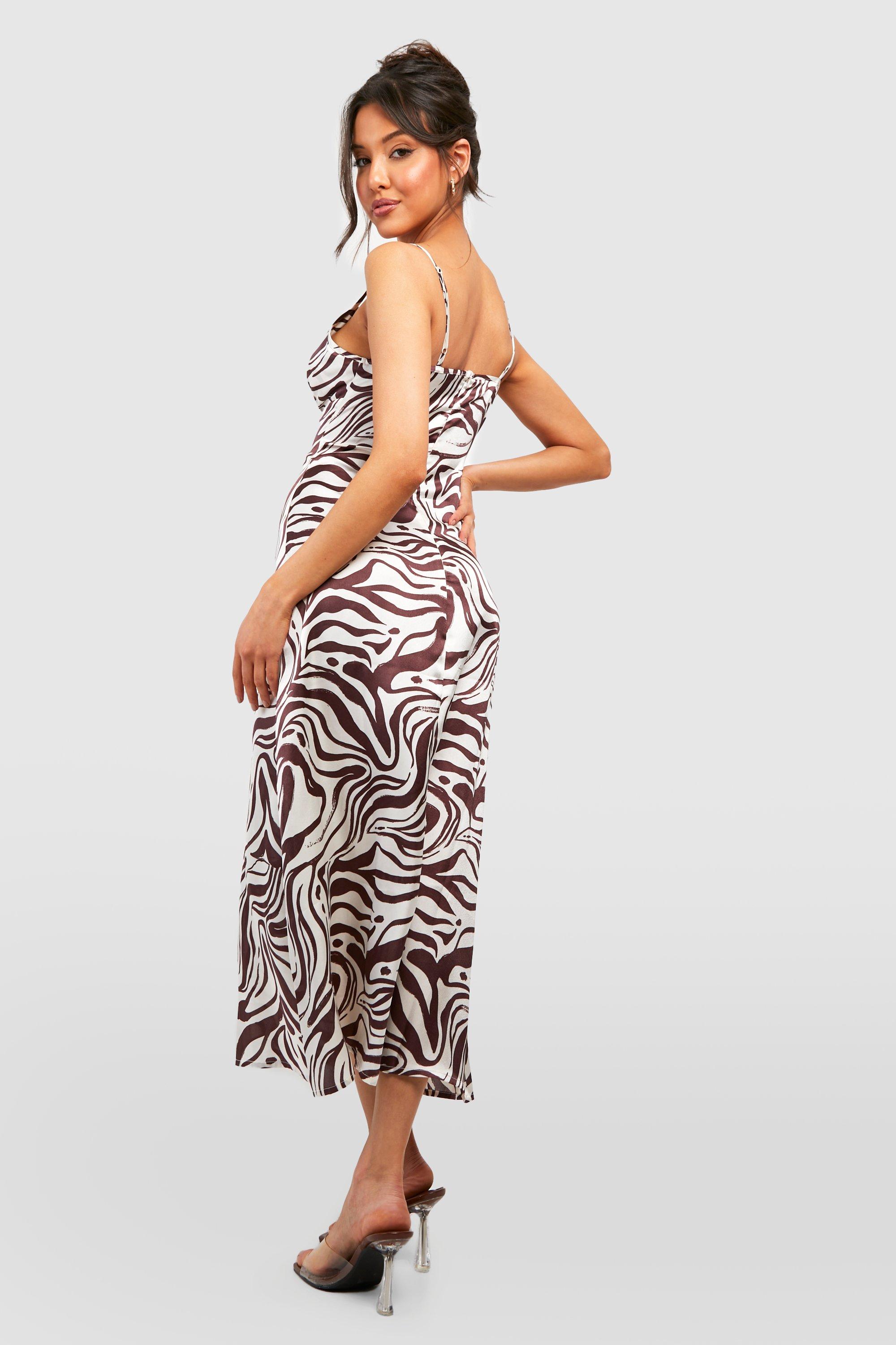 Zebra Print Slip Dress