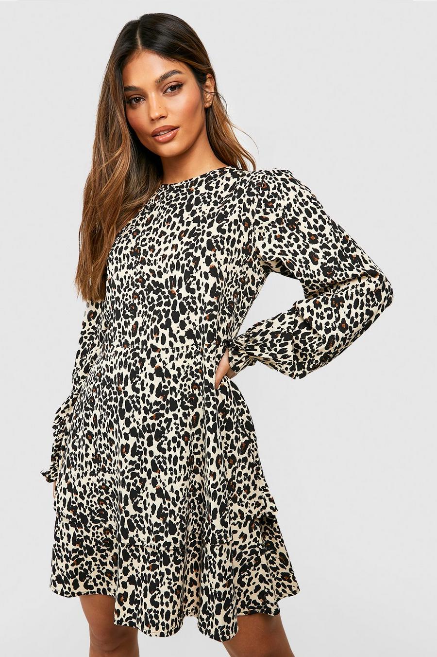 Leopard Leopardmönstrad skiftklänning image number 1