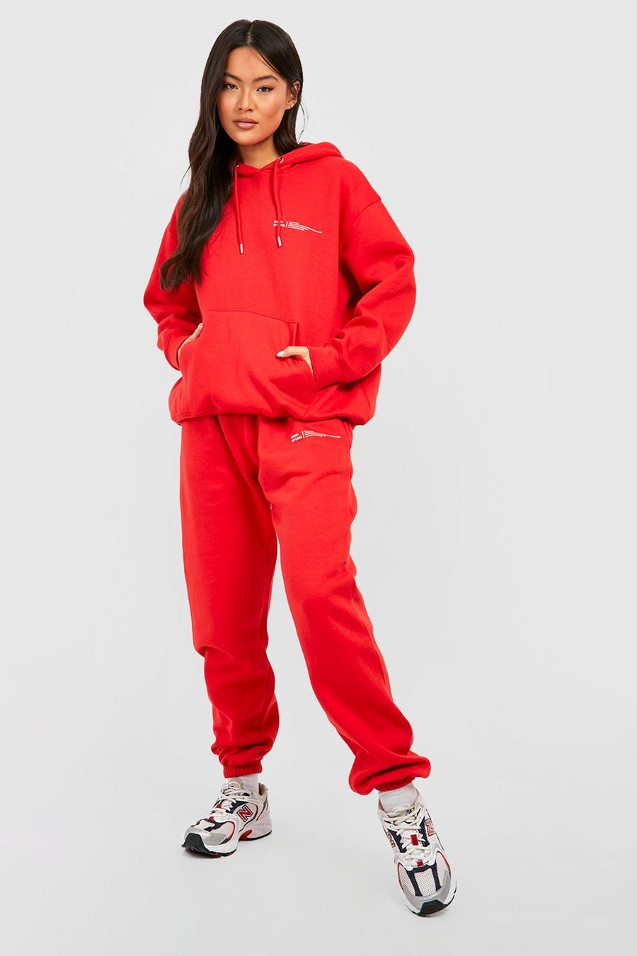 Red Dsgn Studio Text Print Hooded Tracksuit  image number 1