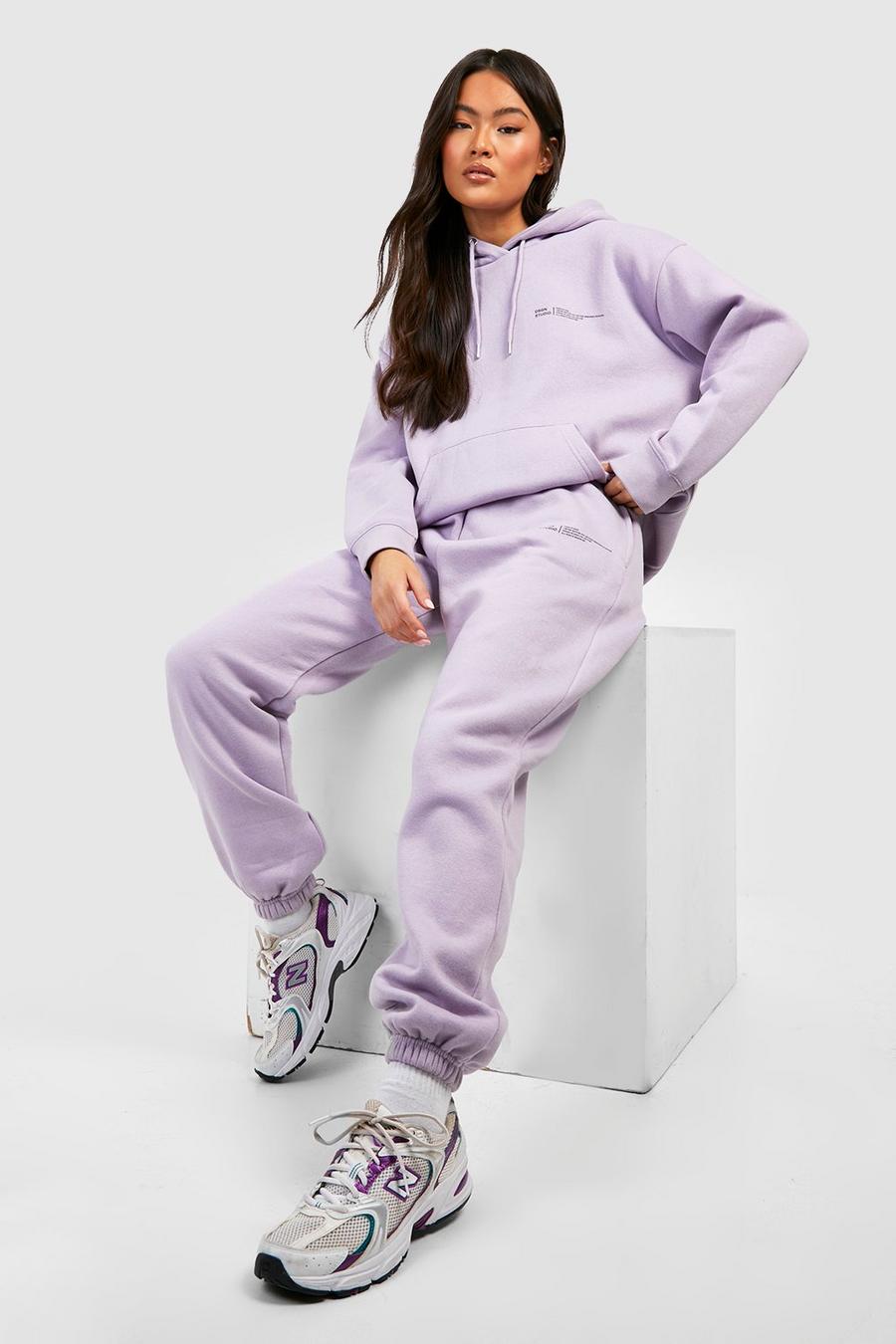 Lilac Dsgn Studio Text Print Hooded Tracksuit  image number 1
