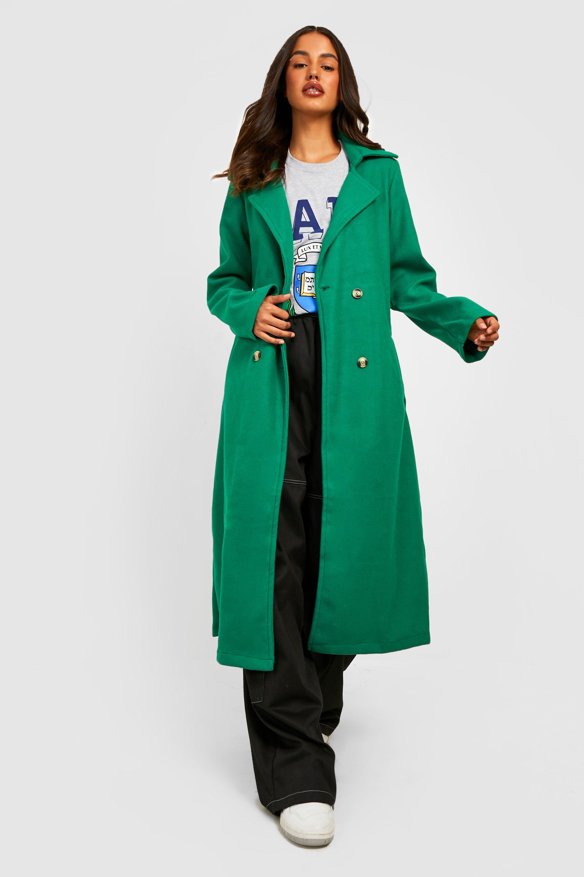 Boohoo 2025 green coat