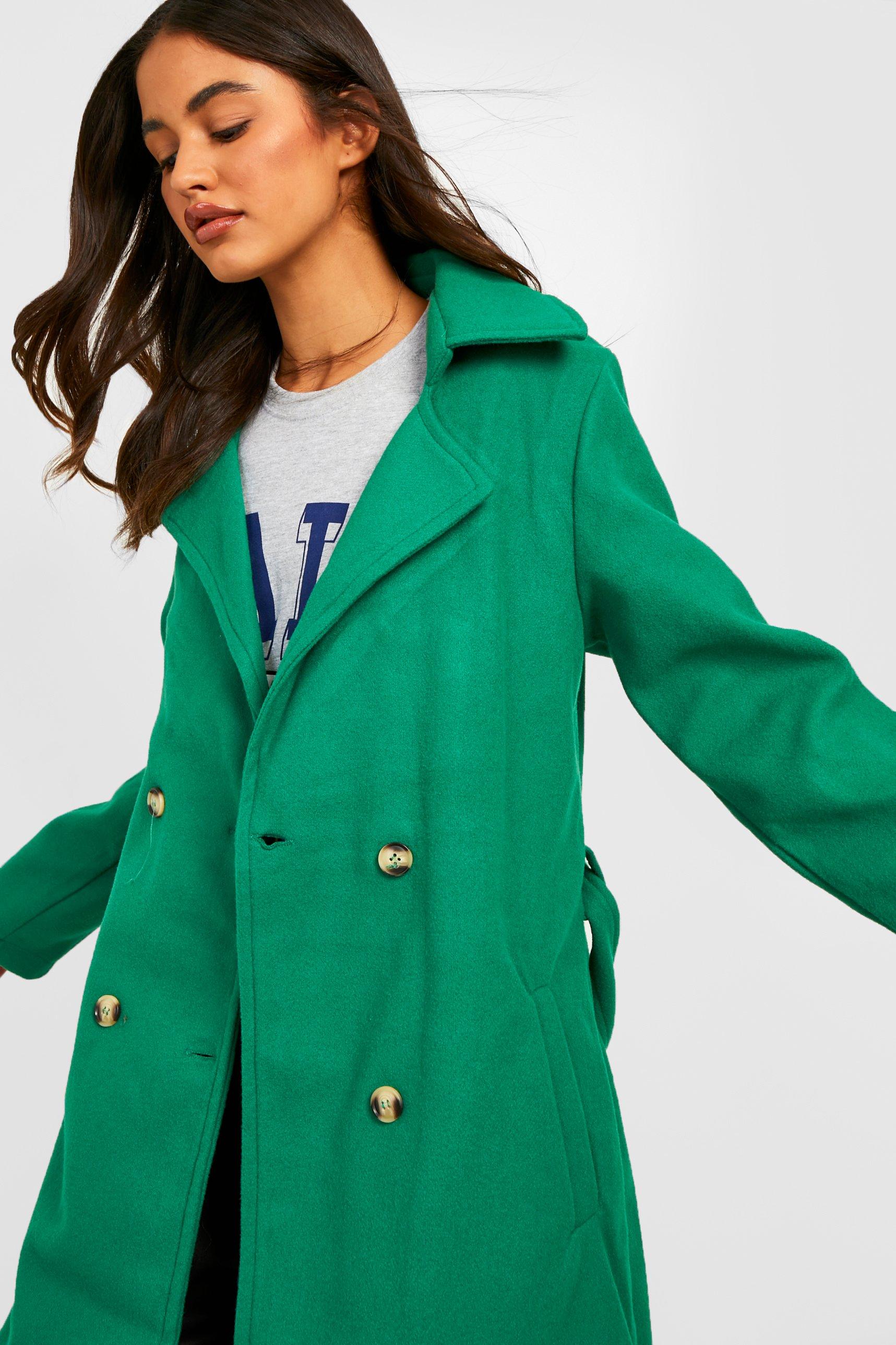 Boohoo on sale green coat