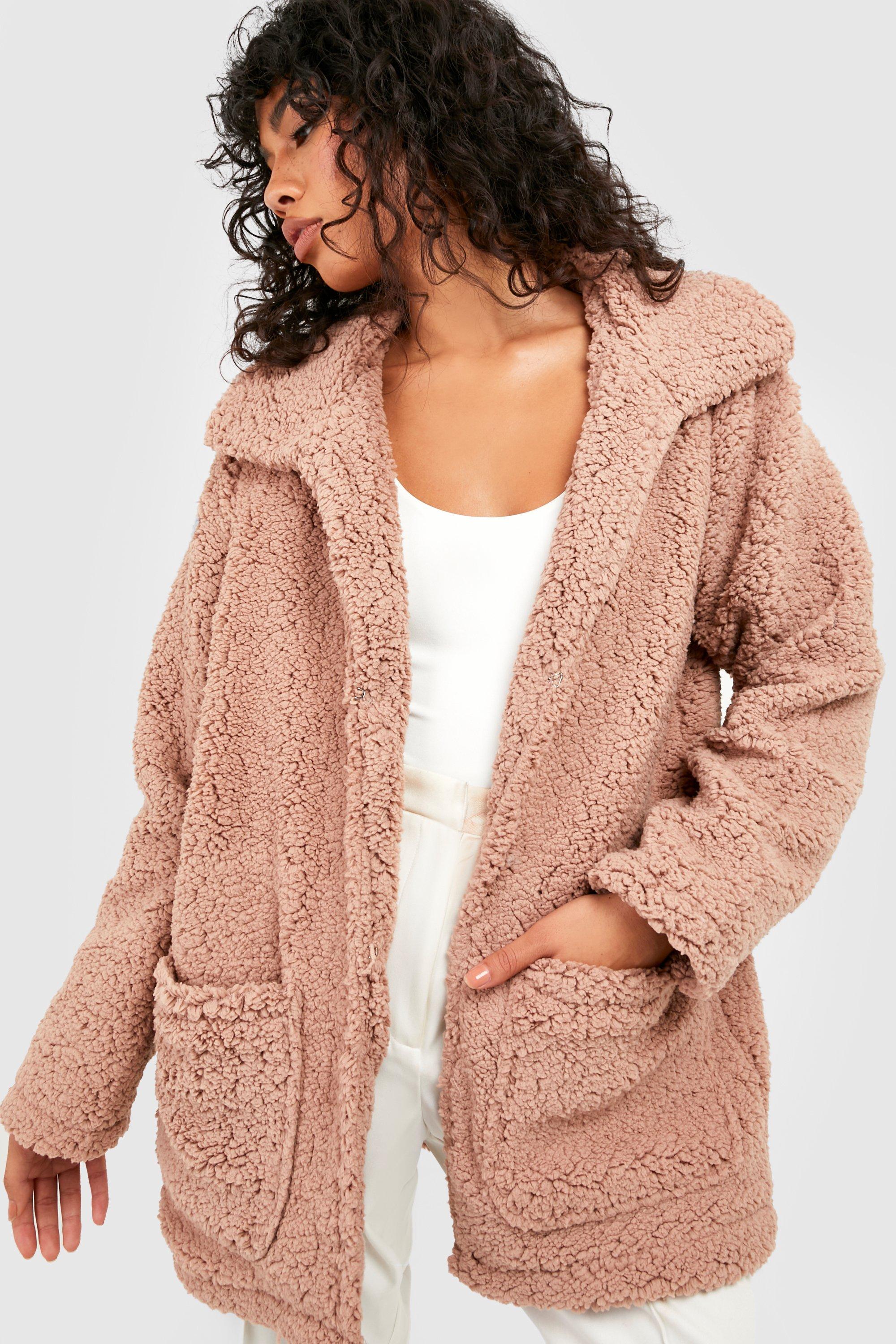 Oversized Teddy Faux Fur Coat boohoo USA