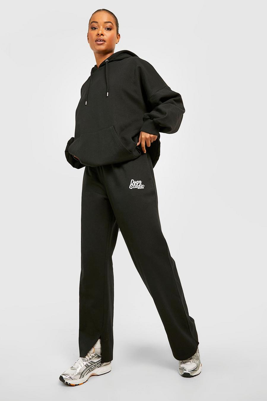 Black Tall Split Hem Track Pants image number 1