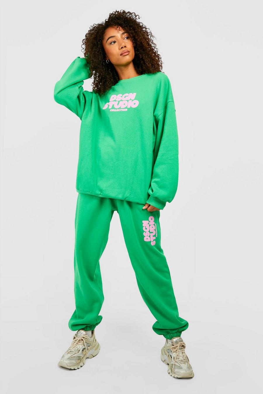 Green Tall Dsgn Studio Sweat And Jogger Tracksuit image number 1