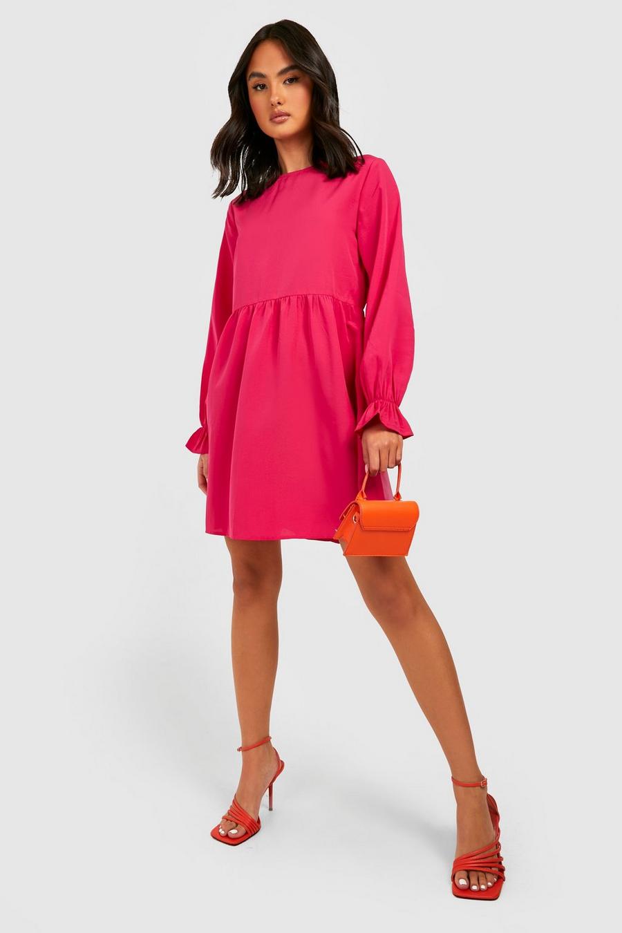 Hot pink Elasticised Waist Shift Dress image number 1