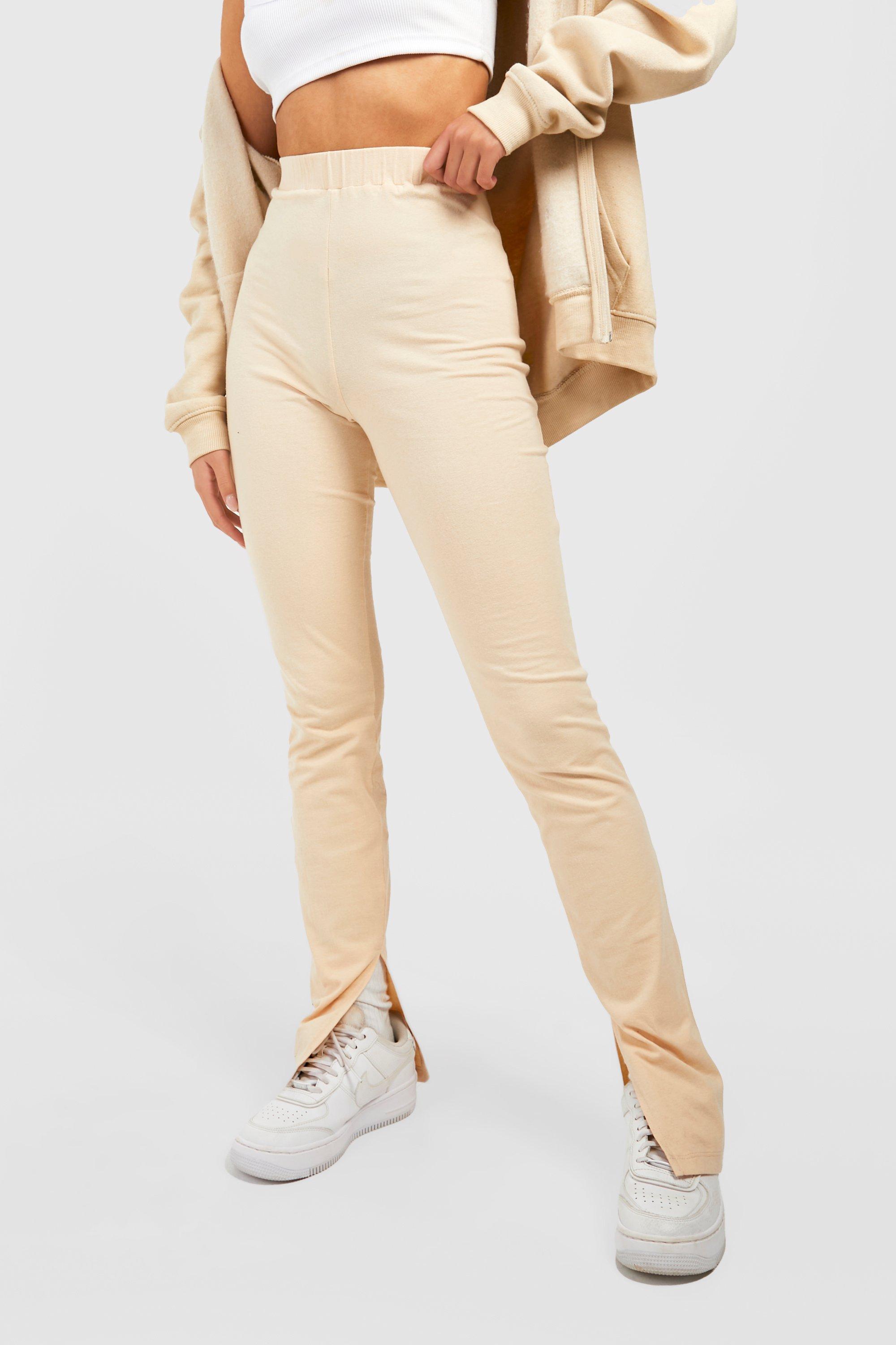 Leggings de algodón - Beige - MUJER