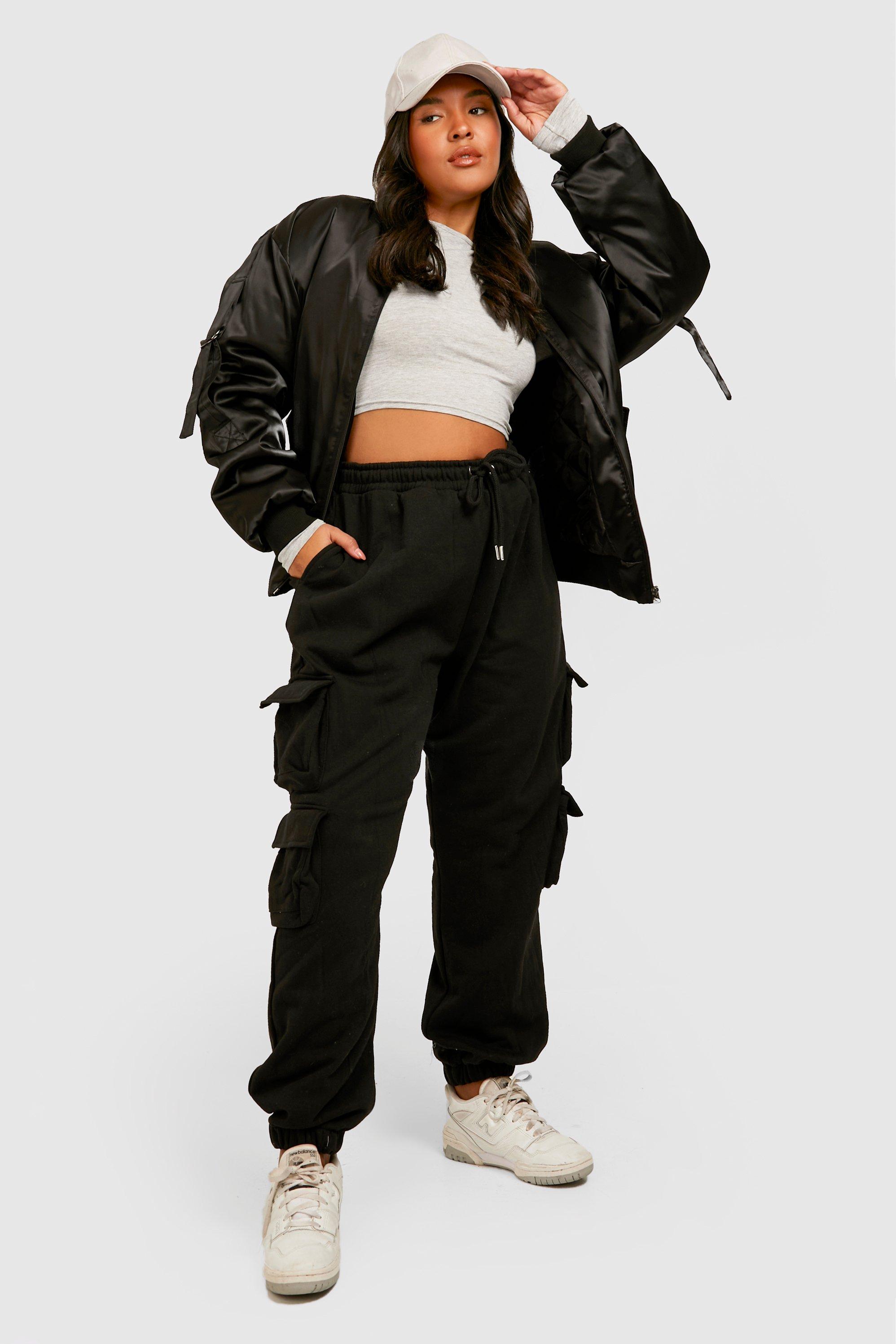 Social Collision Black Double Pocket Cargo Pants Plus Size